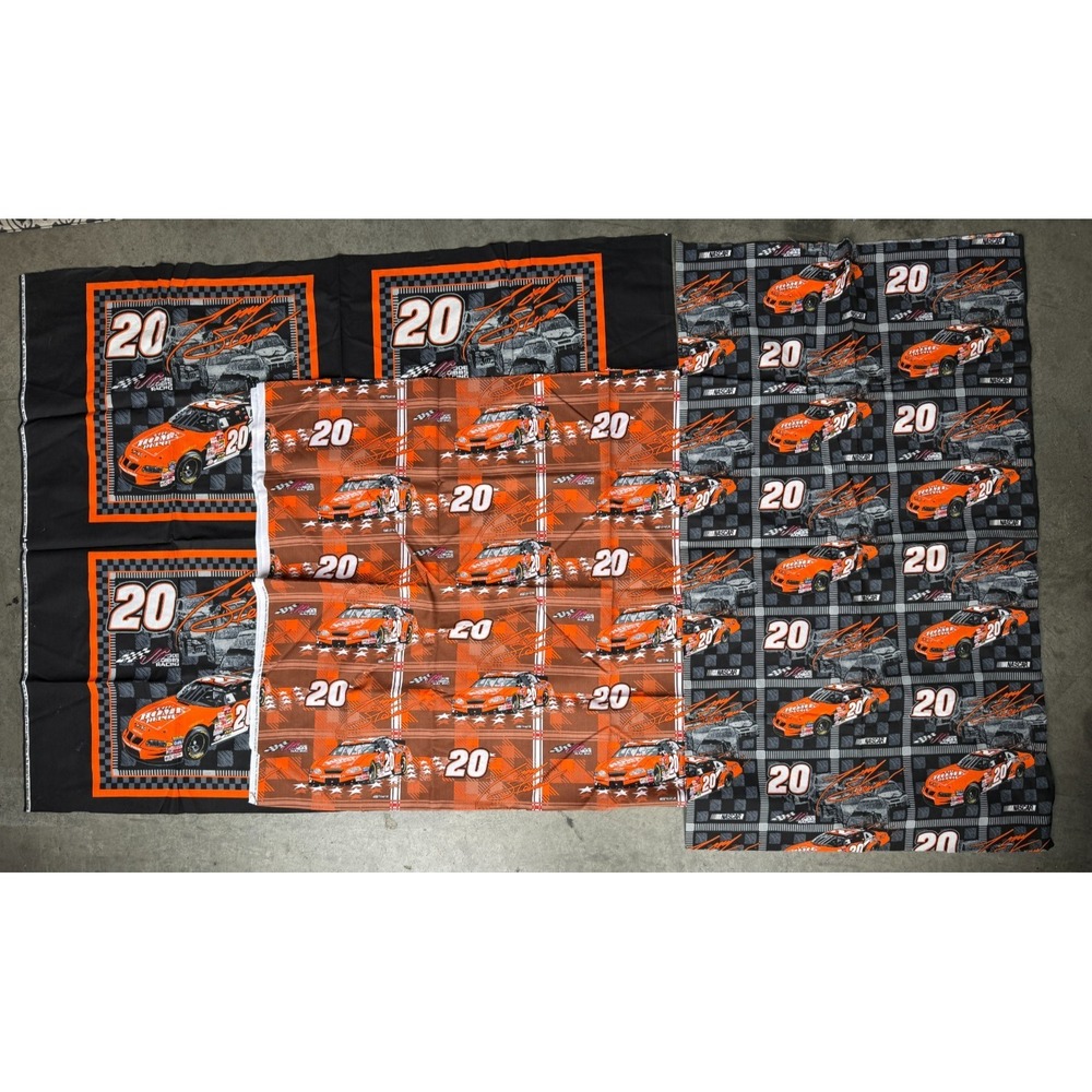 Vintage 2003 NASCAR Tony Stewart #20 Home Depot Fabric Lot (3 Yards Total)